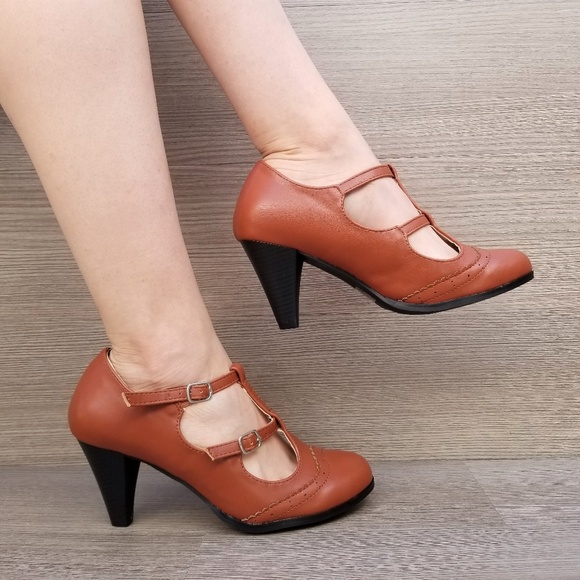 Vintage Style Oxford Heels Rockabilly - Picture 6 of 8